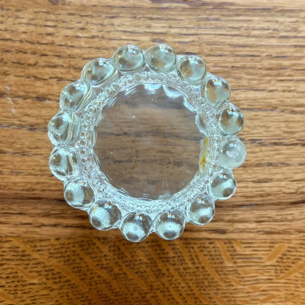 Vintage Clear Glass Candle Holder or trinket box